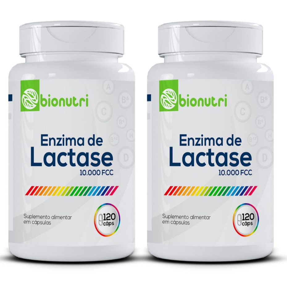 Kit 2x Enzima de Lactase 10.000fcc Pura 120 Cápsulas Bionutri em Oferta na Shopee