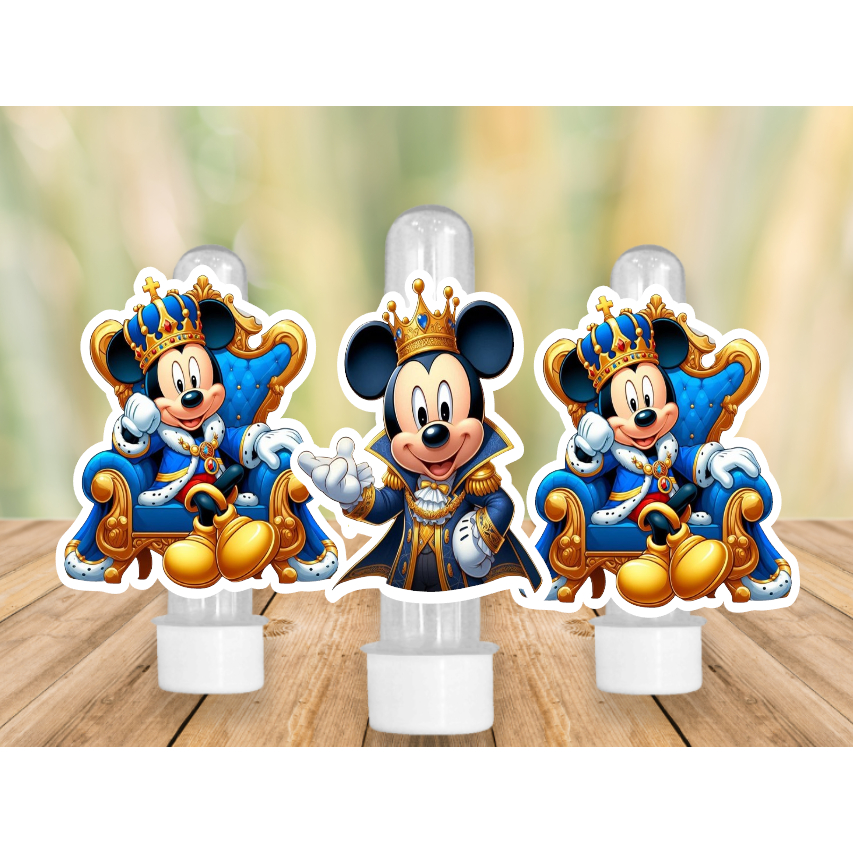 30 a 15 Apliques para Tubete Doces Bolo - Tema MICKEY  Realeza -  Lembrancinhas Divertidas para Sua Festas