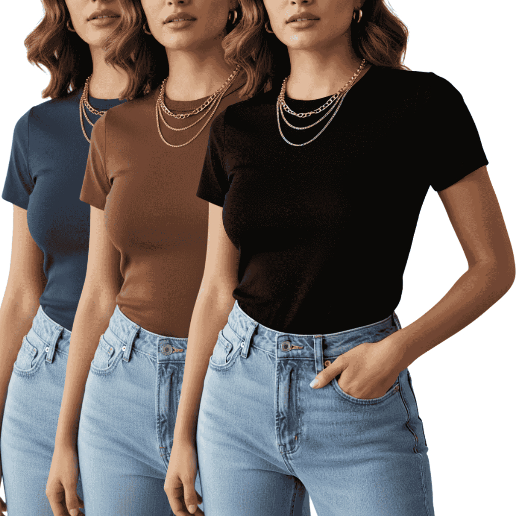 Kit 3 Baby Look Blusa Básica Suplex Manguinha Manga Curta Ideal para Academia Dia a Dia Corrida Treino Caminhada