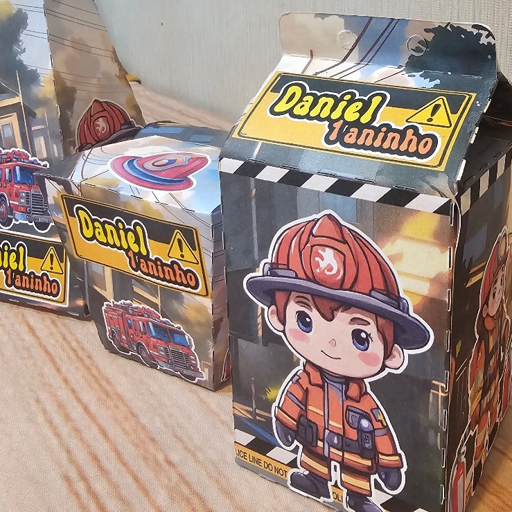 kit 40 Itens Personalizados Bombeiros Militar Corpo de Bombeiros 30 Caixinhas + 10 Apliques - Festa Evento Aniversário