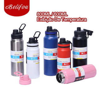Belifou Garrafa Esportiva De 800 Ml Com Visor De Temperatura Adequada Para Atividades Ao Ar Livre em Oferta na Shopee