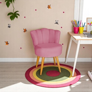 INFANTIL - Cadeira para Quarto de Menina Pétala Veludo em Oferta na Shopee