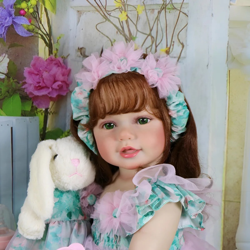 Boneca Reborn Bebe Silicone Realista Menina Bebê Pintado 55cm Corpo 100% Original