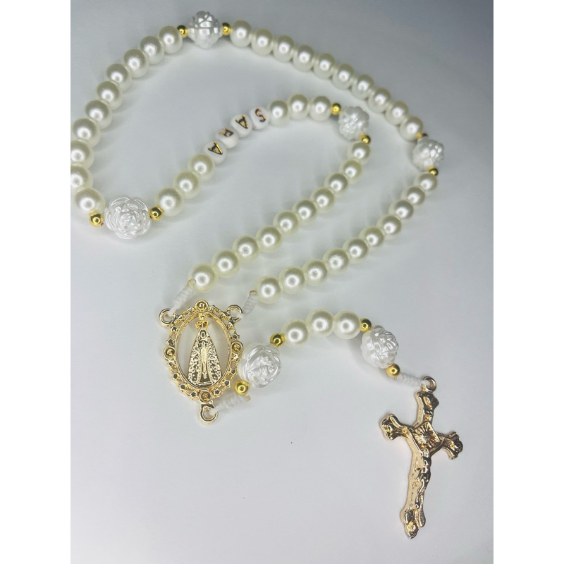 Terço Personalizado com Nome Nossa Senhora Aparecida - Envio Rápido COD1410 em Oferta na Shopee