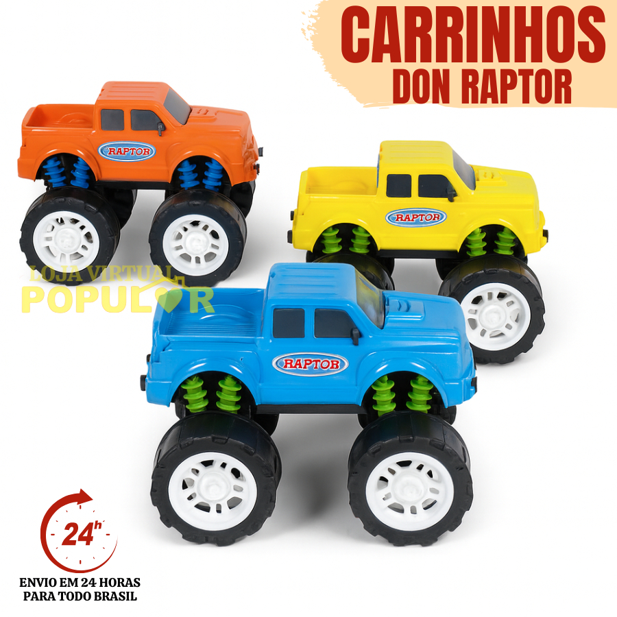 Carrinho Brinquedo Monster Truck Don Raptor Kendy 4x4 Pick Up