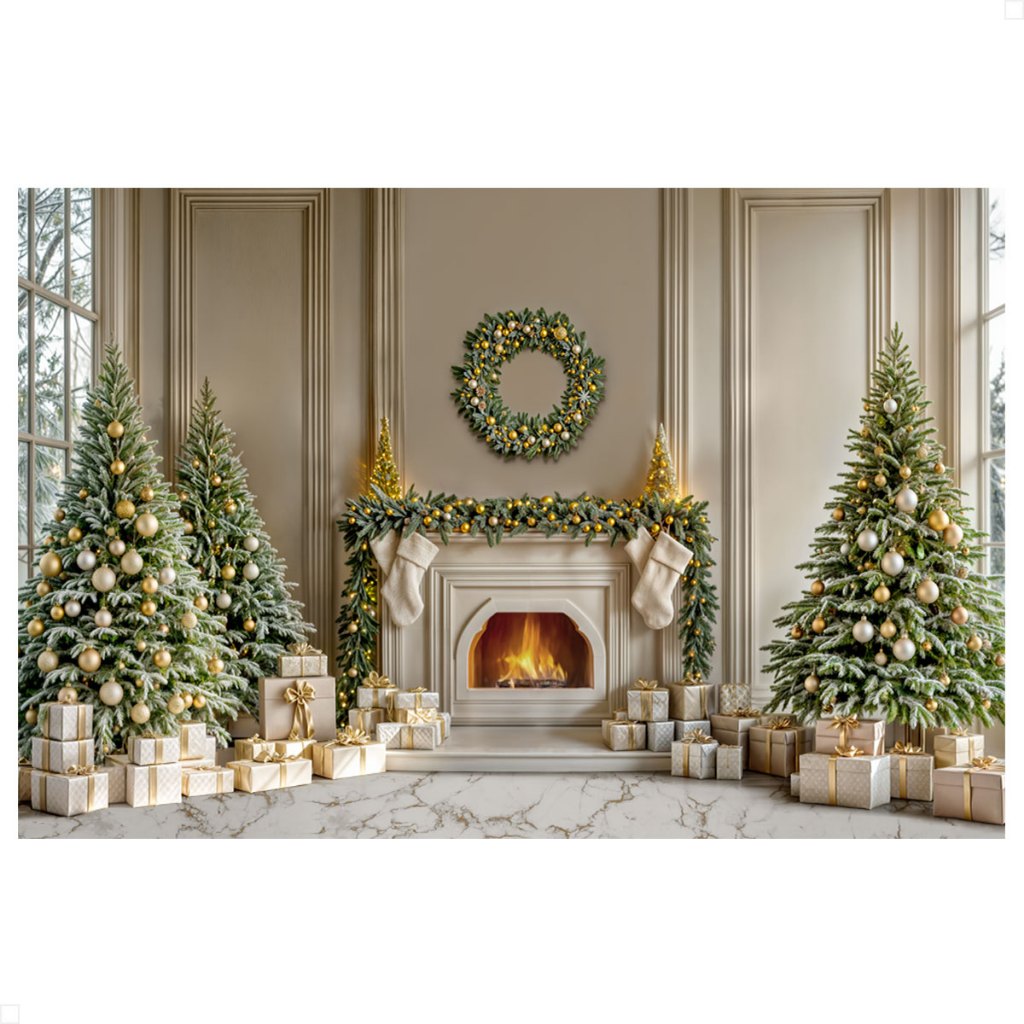 Fundo Fotográfico Cenário Natal Lareira 3d Painel Em Tecido Sublimado para Fotos – C-665 em Oferta na Shopee