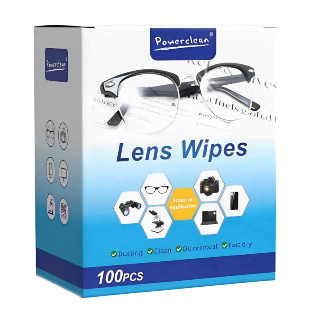 Caixa 100 peças lenços pack flanela umedecidos ante embaçante lentes limpa oculos