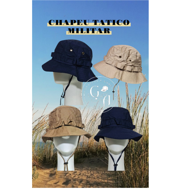 Chapéu Tático militar Bucket Boonie Hat Caça Chapéu Camping Pesca Masculino Feminino Chapéu Militar