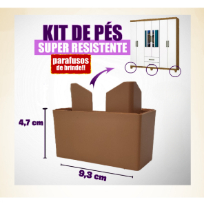 pé de Guarda Roupas, Armários para pequeno ou medio porte - Com 04 Parafuso por pé cod /22