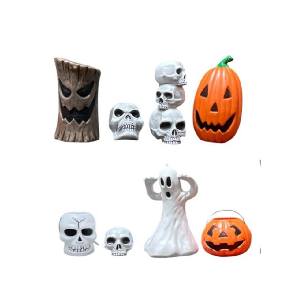 Enfeites Decoração Abóbora Cranio Fantasma Tronco Halloween