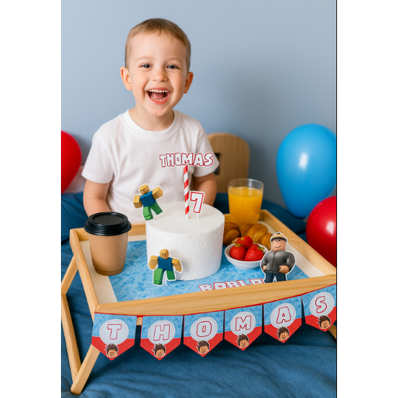KIT FESTA NA BANDEJA PERSONALIZADA INFANTIL | ROBLOX |