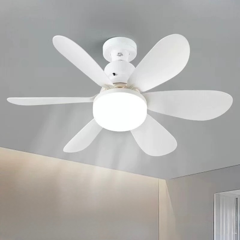 Ventilador De Teto Com Luz LED 60/80W 6 Hélices 42/52CM Lâmpada Com 3 Tipos De Luz Controle Remoto Bivolt