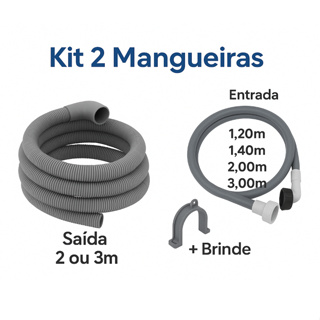Mangueiras de Saída 2M ou 3M e Entrada Maquina de Lavar Roupa 1,20M 1,40M 2M OU 3M + Brinde em Oferta na Shopee