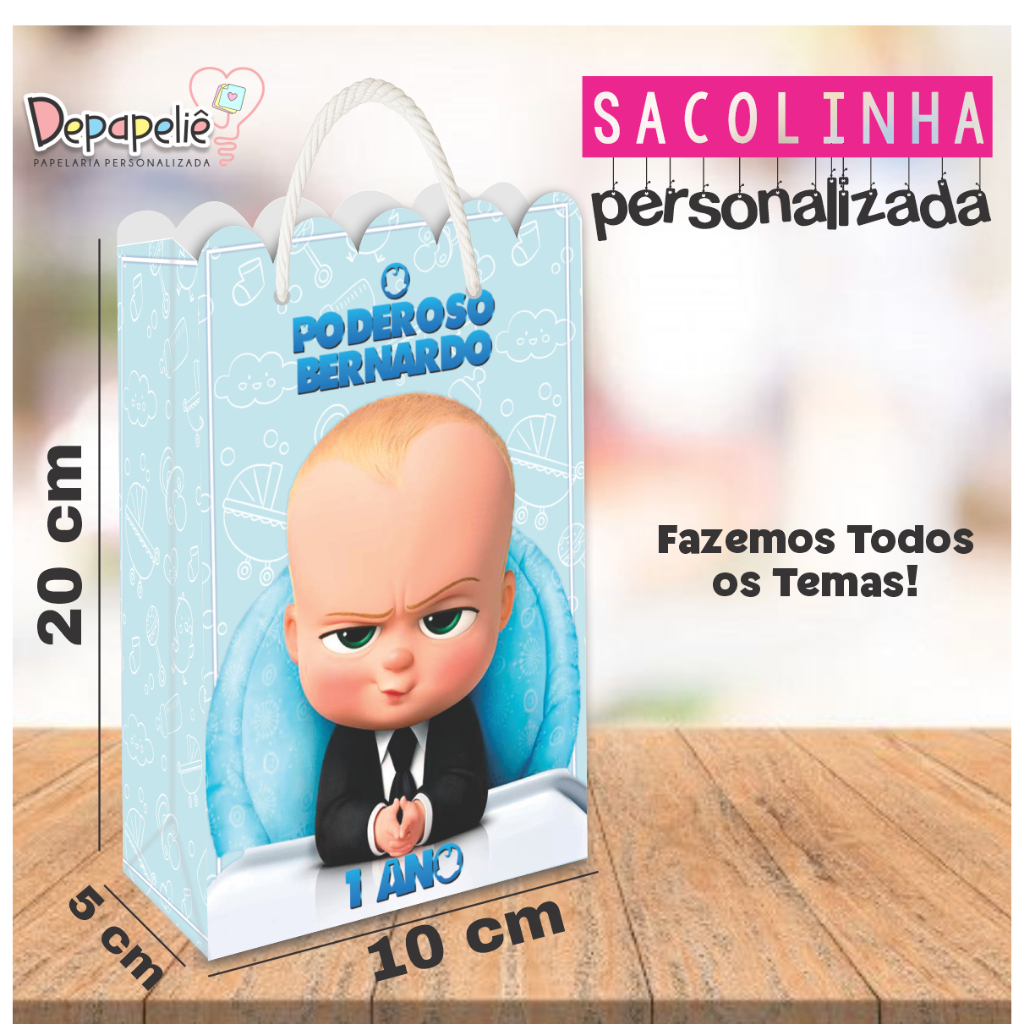 Sacolinha PEGUE E MONTE - Poderoso Chefinho - Brindes - Sacola Surpresa - Aniversário Infantil - Personalizada 22x10x5
