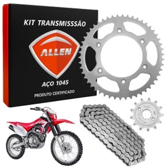 Kit Transmissão CRF 250F 2019 Completo Coroa Pinhão Corrente Aço 1045