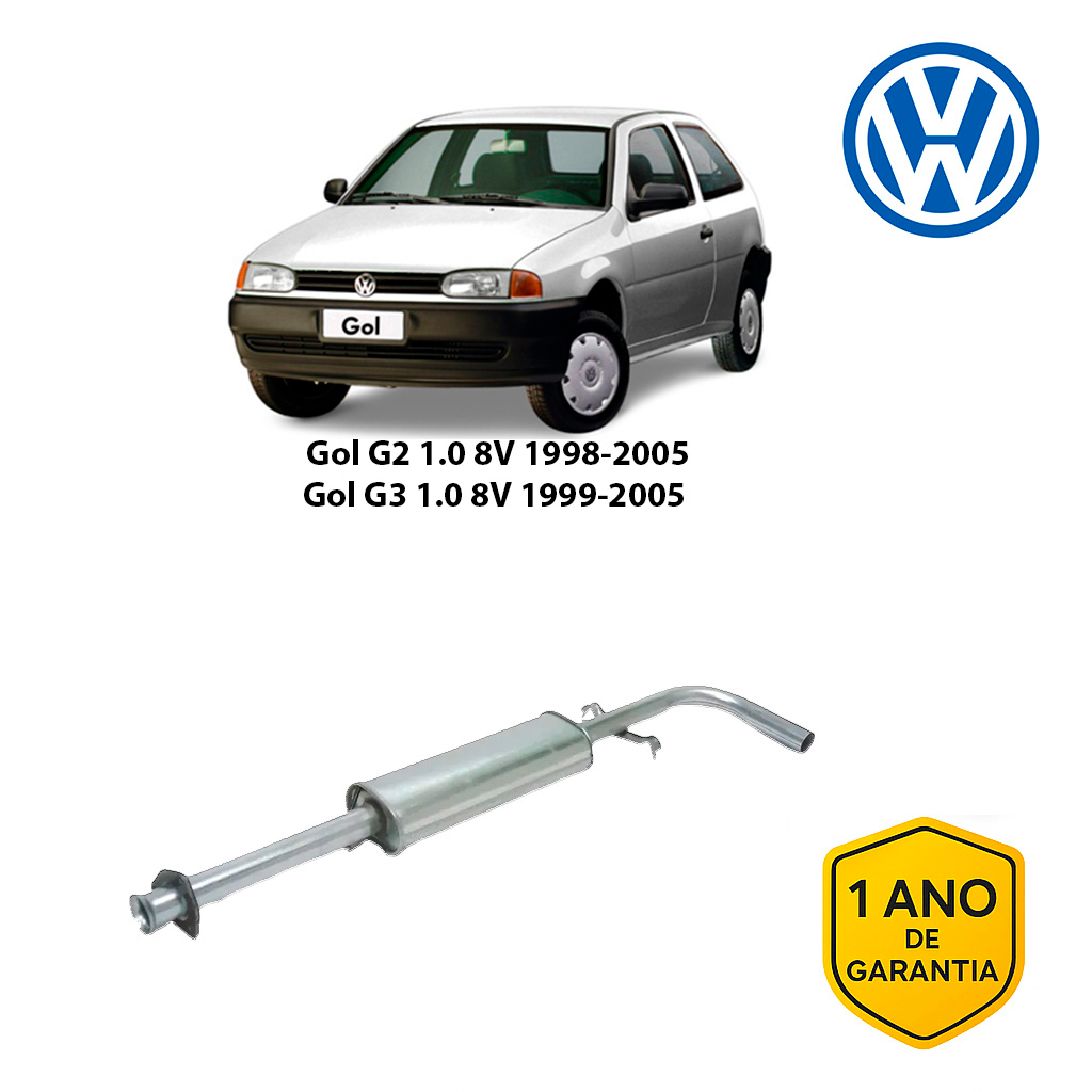 Escapamento Intermediario Silencioso Gol G2 1.0 8V - 1998 até 2005