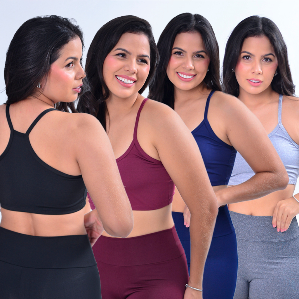 Kit 4 Top Nadador Fitness Sem Bojo Feminino Academia em Oferta na Shopee