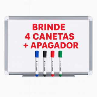 Lousa Quadro Branco Moldura Aluminizada 100x70 Cm + Canetas e Apagador em Oferta na Shopee