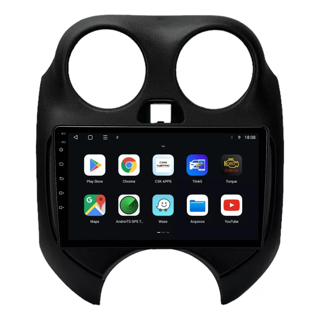 Kit Multimidia 9 Polegadas Nissan March Versa 2011 Á 2014 Android Carplay Wi-fi + Moldura