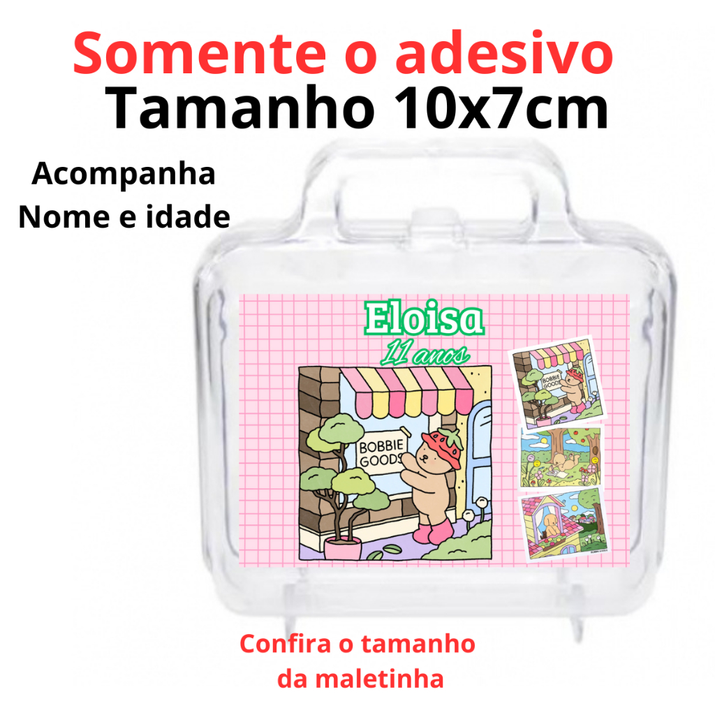 ADESIVO Personalizado Maletinha Bob God | Festa Infantil | Lembrancinha Aniversário | Fazemos todos os temas
