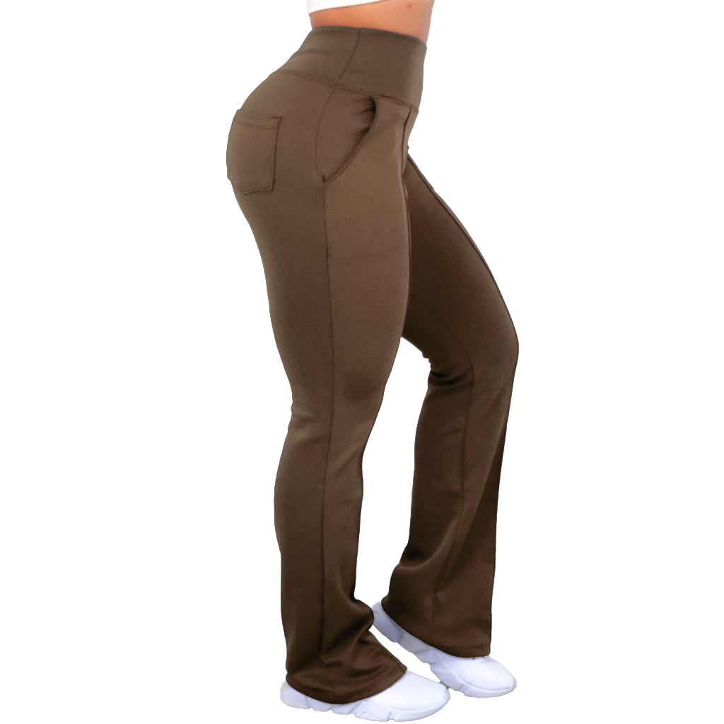 Calça Flare  Neoprene Quatro Bolsos  Ótima Qualidade Cero Transparência em Oferta na Shopee