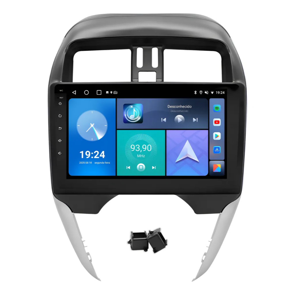 Kit Multimidia 9 Polegadas Nissan March Versa 2015/2020 Android Carplay Wi-fi 4G OCTACORE