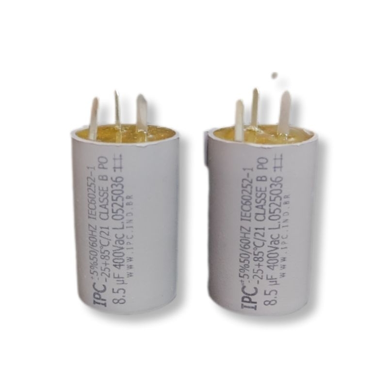 Kit 2 Capacitores 8,5 uf terminal para ventilador Tufão Loren Sid em Oferta na Shopee