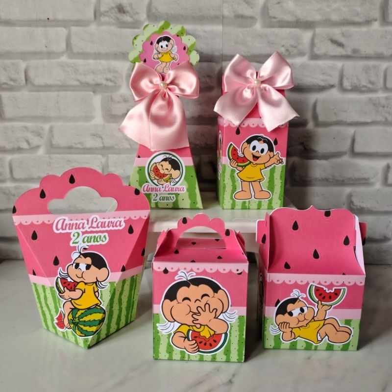Kit Festa Magali Rosa Personalizados Lembrancinhas Festa infantil Aniversário Caixinhas Personalizadas PEGUE E MONTE
