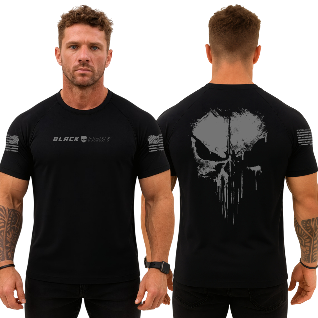 Camiseta Dry Fit Original Masculina Caveira Justiceiro das Sombras Black Army em Oferta na Shopee