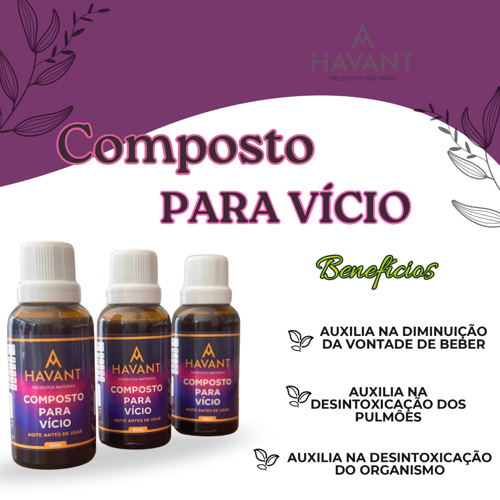 COMPOSTO PARA VICIO - 30ML - HAVANT - 100% NATURAL