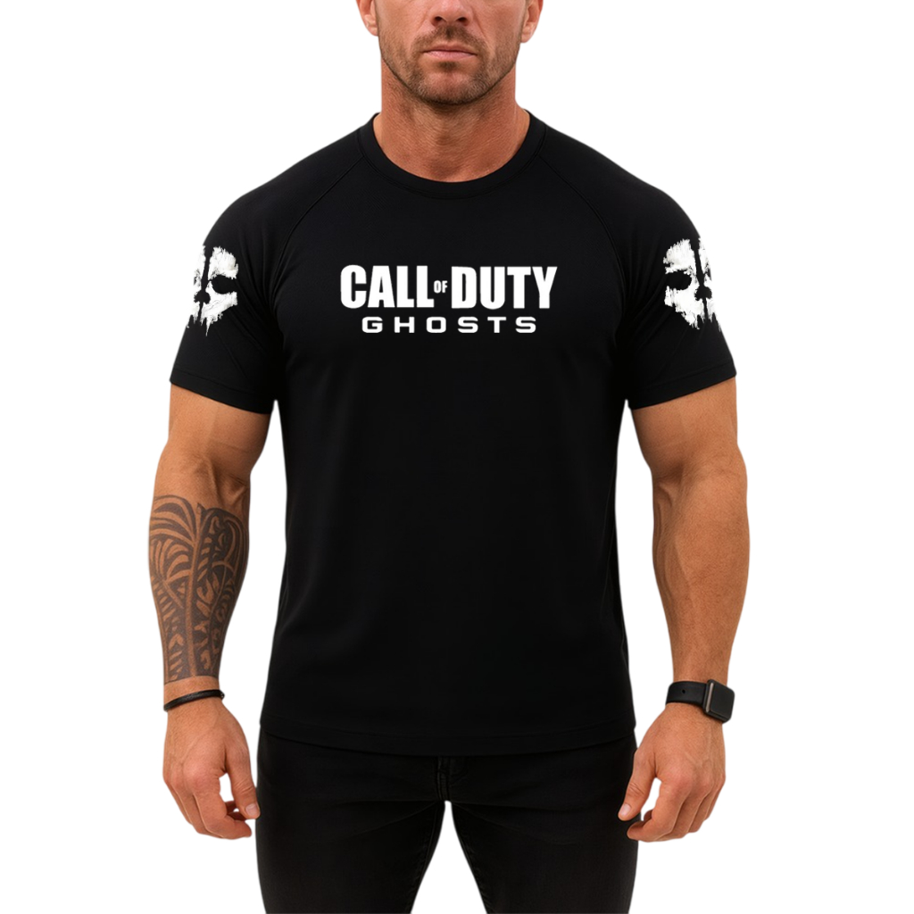 Camiseta Dry Fit Original Masculina Call Of Duty Ghosts Black Army