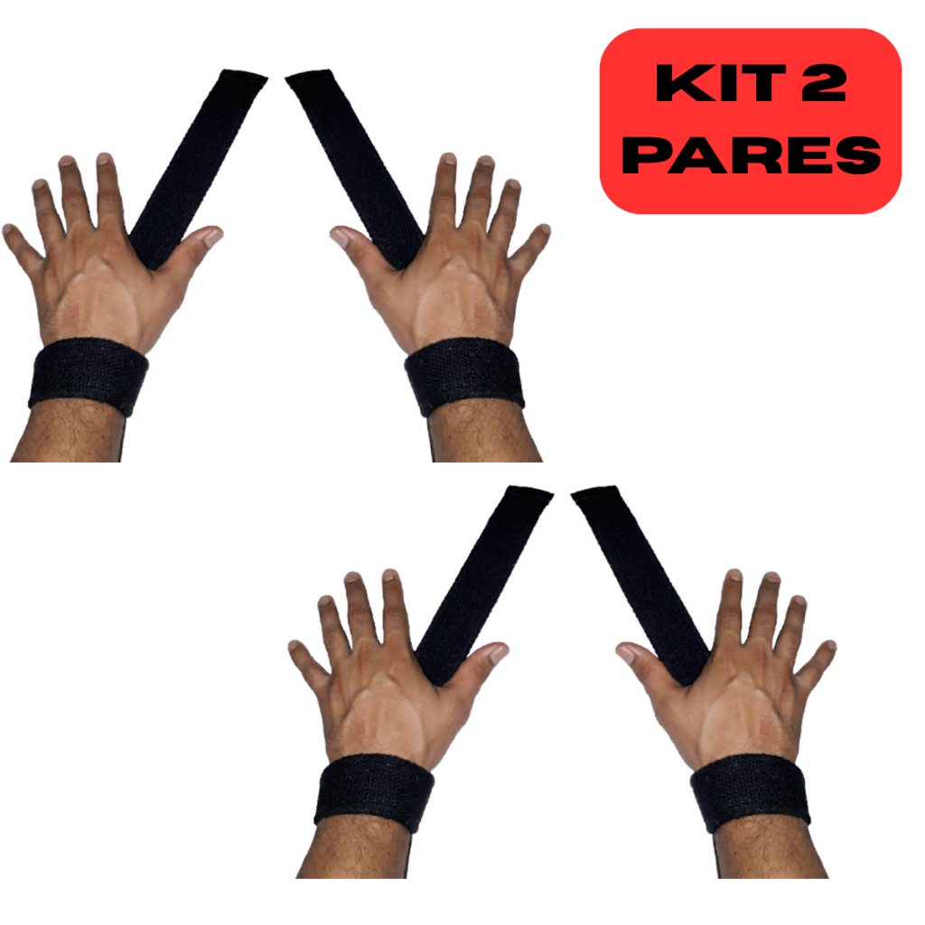 2 Par Tala Strap Fitness Musculação Treino Puxada 100% Algodão