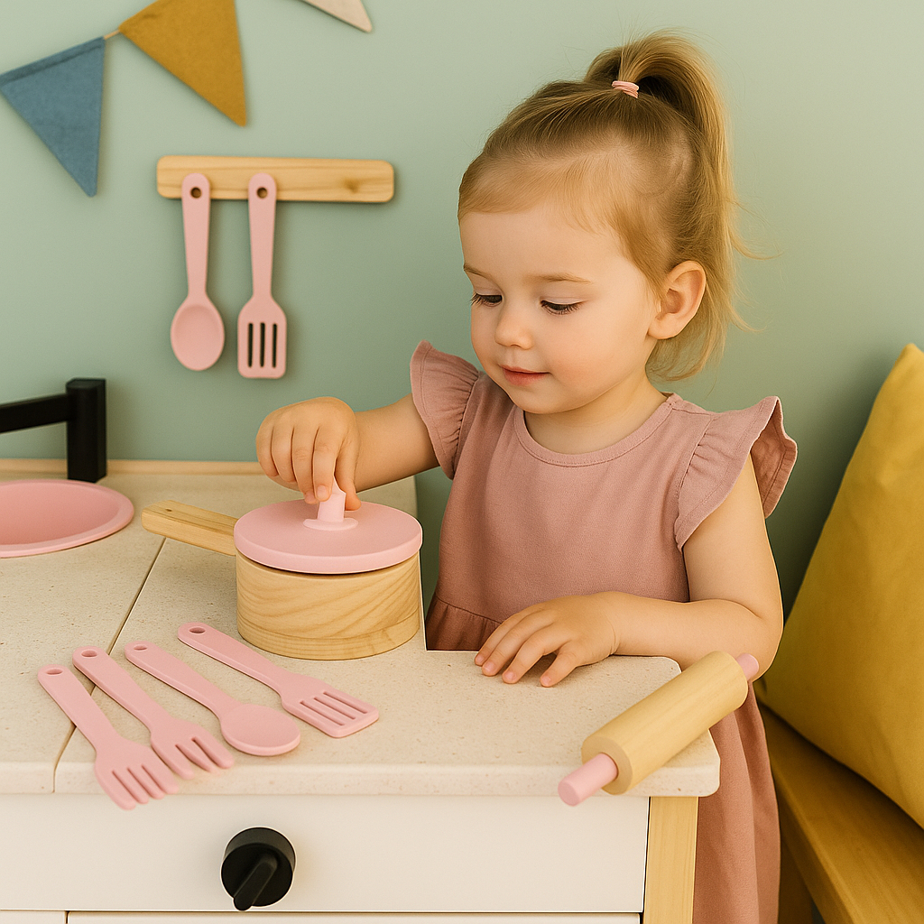 Panelinha e Acessórios Cozinha Infantil Madeira Brinquedo Casinha