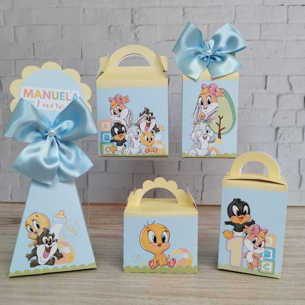 Kit Festa Baby Looney Tunes | Lembrancinha Personalizada -Aniversário -Festa Infantil -PEGUE E MONTE