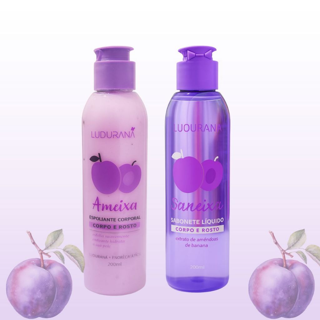 Kit Sabonete e Esfoliante Ameixa Ludurana 200ml