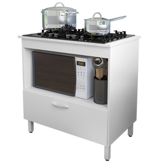 Balcão Cooktop F Balcão de cozinha compacto para cooktop 4 ou 5 bocas com 1 porta e nicho para forno em Oferta na Shopee
