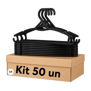 Kit 50 Cabides Adulto Reforçado Organizador em Oferta na Shopee
