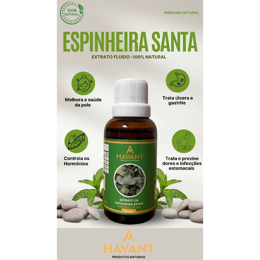 EXTRATO ESPINHEIRA SANTA - 30ML - 100% NATURAL - HAVANT