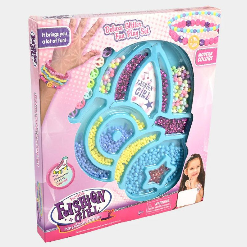 Kit Infantil Miçangas Pulseiras Personalizadas Para Montar Formato Fone de Música Para Crianças
