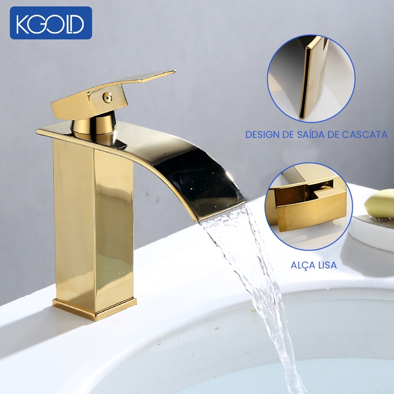 Torneira Luxo de Cuba Monocomando Misturador para Banheiro Lavabo Preta KGOLD em Oferta na Shopee