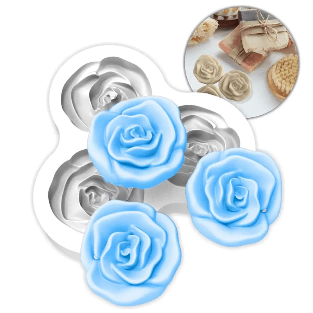 Molde de Silicone Rosas 3 Cavidades Redelease