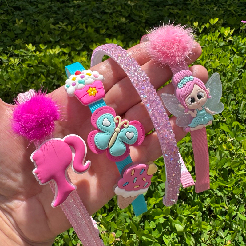 Tiara flores/ Tiara doces/ Tiara corações/ Tiara jardim-acessório infantil flores coloridas