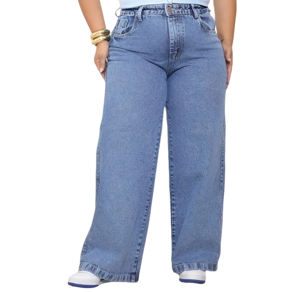 calça feminina wide leg! MARMORIZADA PLUS SIZE PANTALONA 46 ao 56gu em Oferta na Shopee