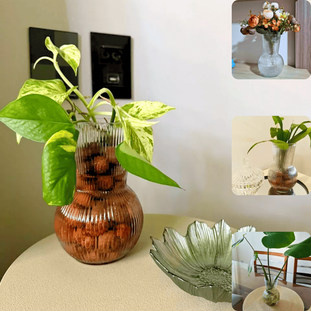 Vaso de Vidro Decorativo Lines Wolff 17 cm - Decoração Sala Escritorio Casa Enfeite Plantas