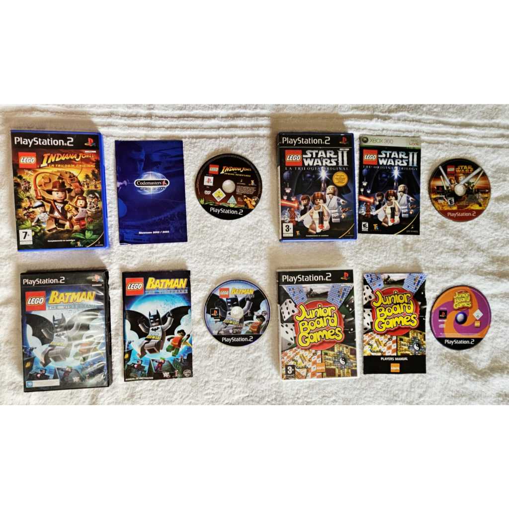 Jogo Playstation 2 Lego Indiana Jones + Batman Coleção Original