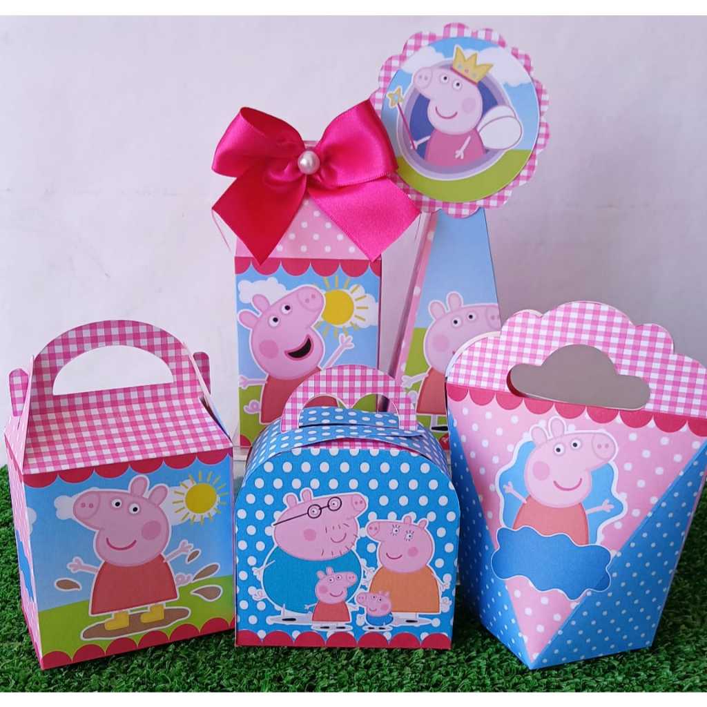 kit 10 caixinhas  personalizadas Peppa Pig- PEGUE E MONTE em Oferta na Shopee