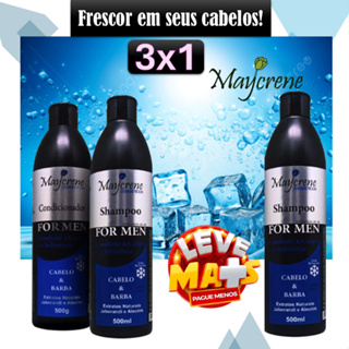 Kit 3x1 For Men Cabelo & Barba Anticaspa Combate Caspa e Seborreia com 2x Shampoo e 1x Condicionado - Maycrene em Oferta na Shopee