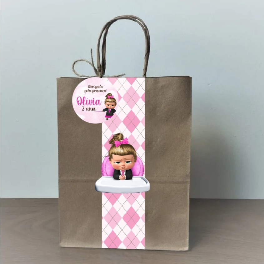 Sacolinha  Poderosa Chefinha  Personalizada com Tag e Apliques 3D | Lembrancinha Festa Infantil Chef