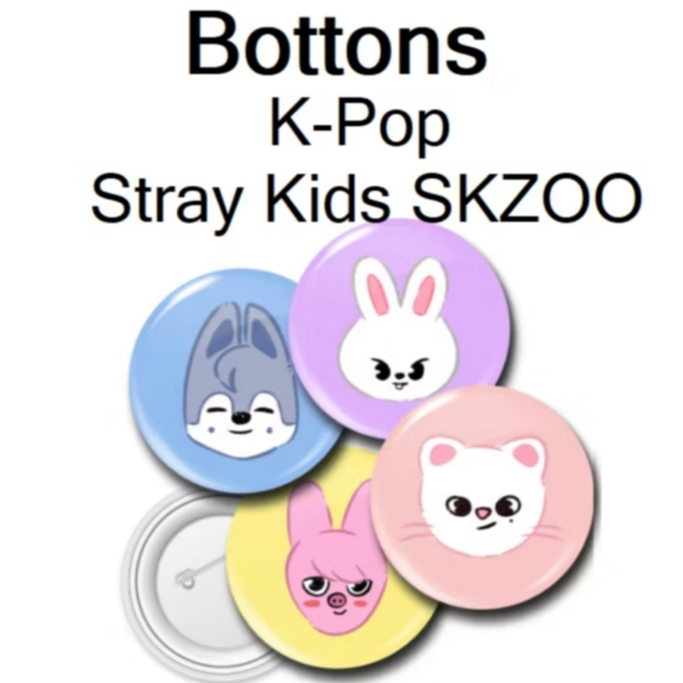 Bottons personalizados K-Pop Stray Kids SKZOO 3,8cm Volta às Aulas Mochila Broche Boton