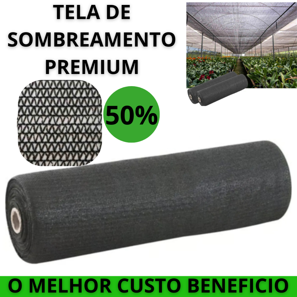 Sombrite Tela Sombreamento Nortene 50% Orquidario, Jardim, Estufa, Viveiro Horta, Garagem, Cultivo
